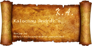 Kalocsay András névjegykártya