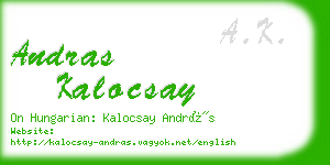 andras kalocsay business card